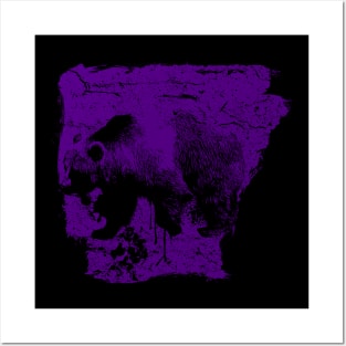 Messy Arkansas Purple Bear Posters and Art